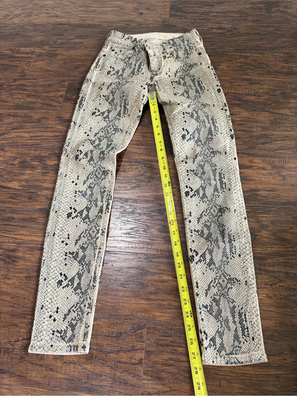 7 For All Mankind Women's Tan & Black Pattern "The Skinny" Pants Size 25 - Picture 12 of 12